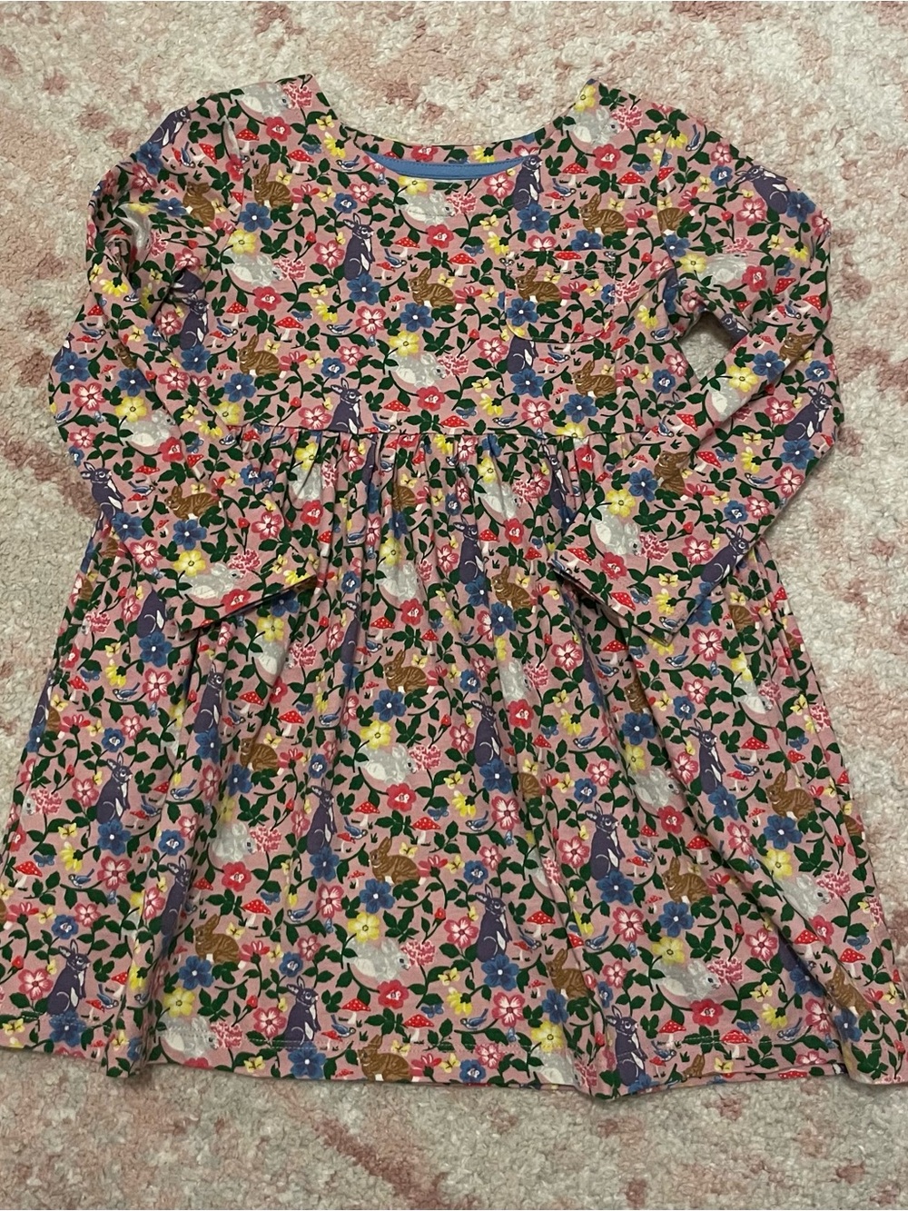 Mini Boden 4/5 Pink Bunnies Dress